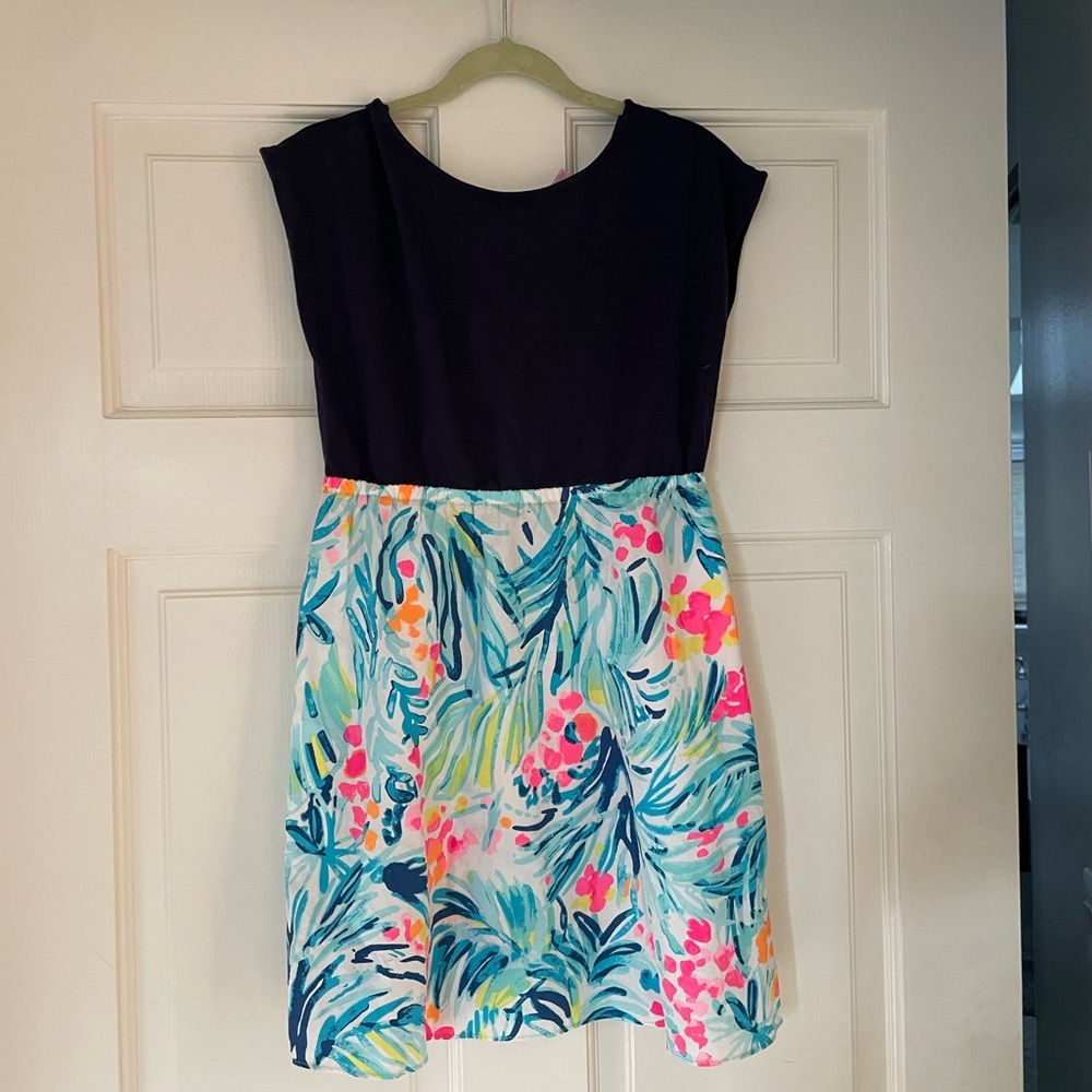 Lilly Pulitzer Navy and Floral Kids Dress